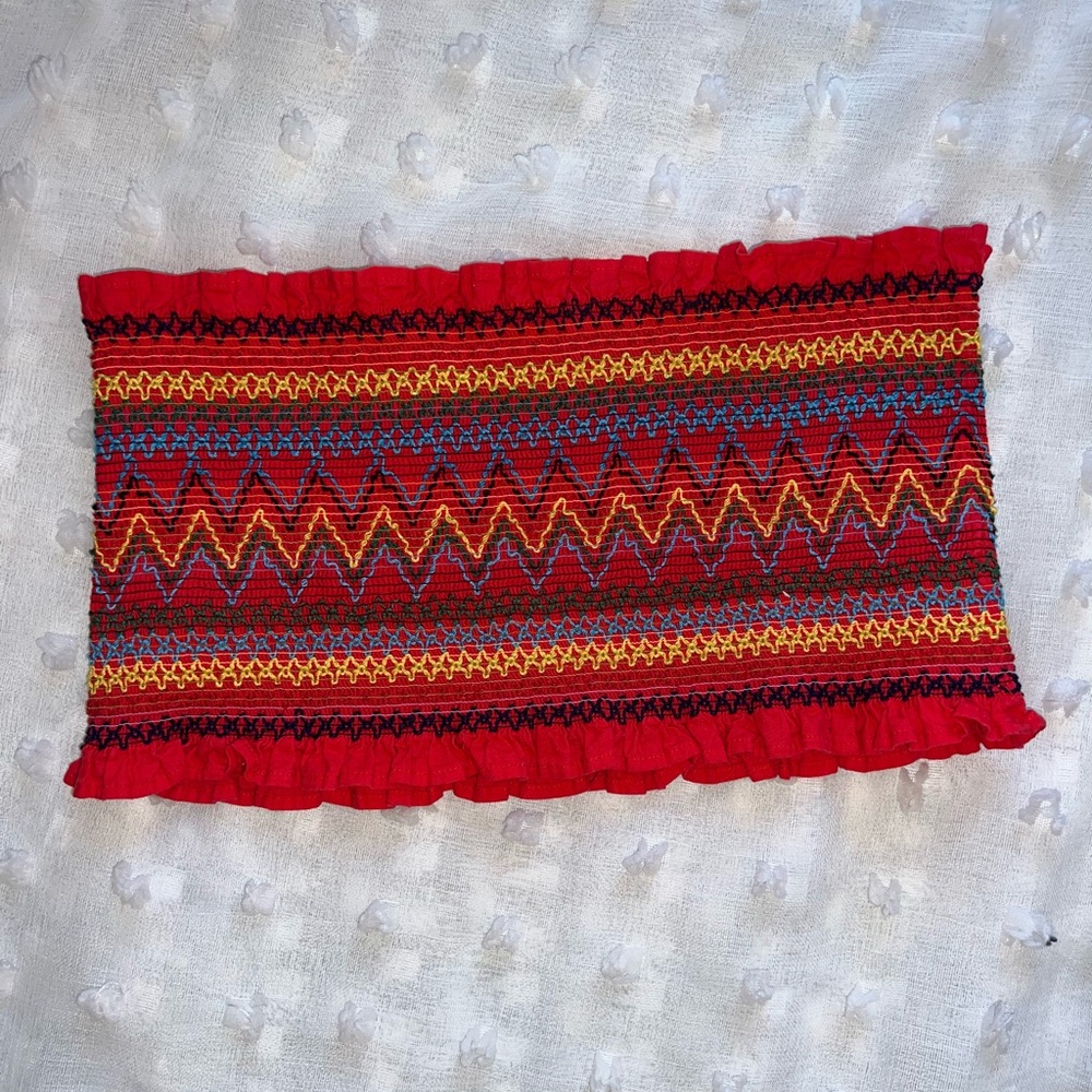 Colorful Zigzag Patterned Tube Top